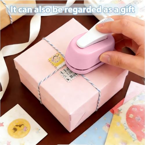 Image of Postage Stamp Puncher, Stamp Punch, for Crafting, Scrapbooking & Stamping Supplies, DIY Card Making, Finished Product 1.8 x 2 cm(Pink)
