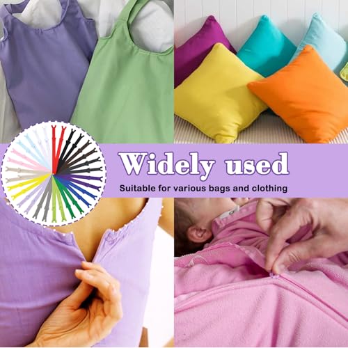 Image of Invisible Zipper, DOITEM 60pcs 8 Inch 12 Inch Invisible Multicolor Nylon Coil Zippers for Sewing and Crafts 15 Colors
