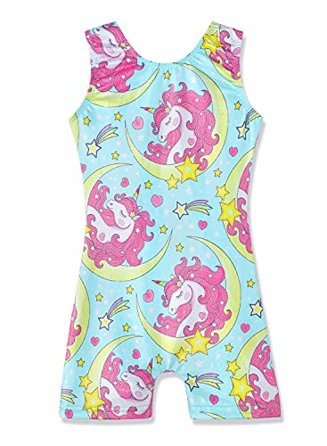 HOZIY Girls Gymnastics Leotards for Kids Tumbling Outfits Biketard Sparkle Adorable Pattern