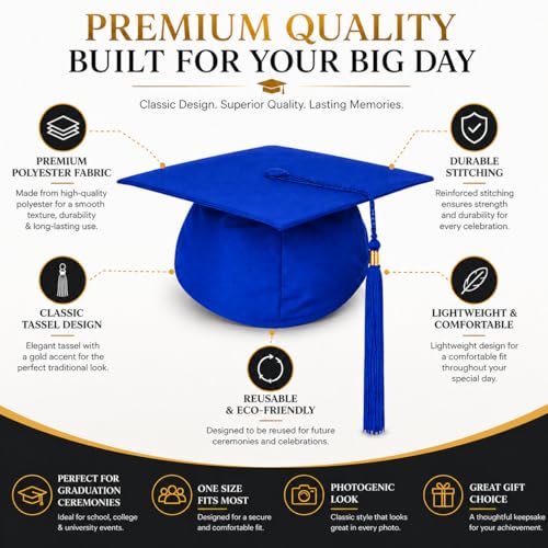 Image of Raj Costume Graduation Gown, Cap & Sash Set for Kids & Adults | Matte Polyester Academic Convocation Dress | Graduation Ceremony Robe for School, College & University Degree Day