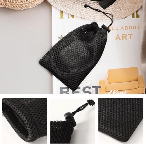 5Pcs Small Mesh Bags,Black Nylon Mesh Drawstring Bags Drawstring Net Bag Small Travel Stuff (6 x 4Inch)2