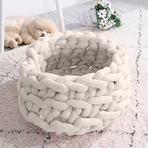 Fegat Armstricken Wolle 500g Beige XXL Schlauchgarn – Bild 6