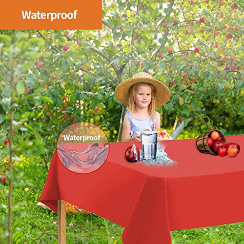 Image of Party Dimensions Red Disposable Plastic Tablecloth for Rectangle Tables (48 Pack) Premium Decorative Table Cloths for Parties, Events & Weddings, Indoors & Outdoors, 54 x 108 inches