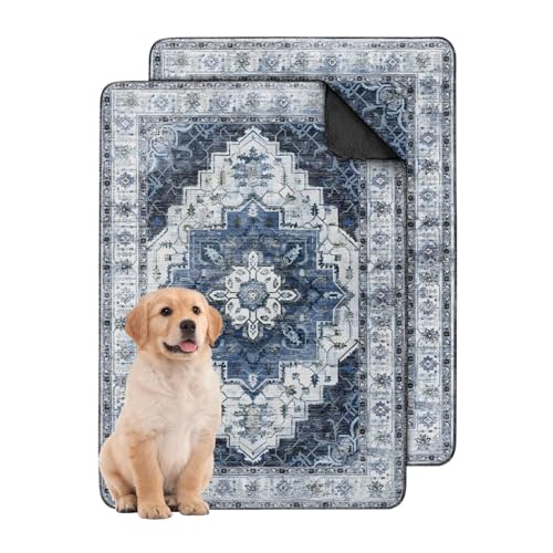 Washable Pee Pads for Dogs 2 Pack, Absorbent Reusable Puppy Pads Waterproof, Leakproof & Non-Slip Whelping Pad, Potty Training Pads for Dogs Playpen Mat 24x36