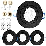 LED Einbaustrahler Rahmen GU10 Einbaurahmen Rund 230V IP44 Einbauleuchten Rahmen mit GU10 Fassung Deckenspots 68mm Lochmaß Einbauspots Einbaurahmen für LED oder Halogen Lampe (Ohne Leuchtmittel)