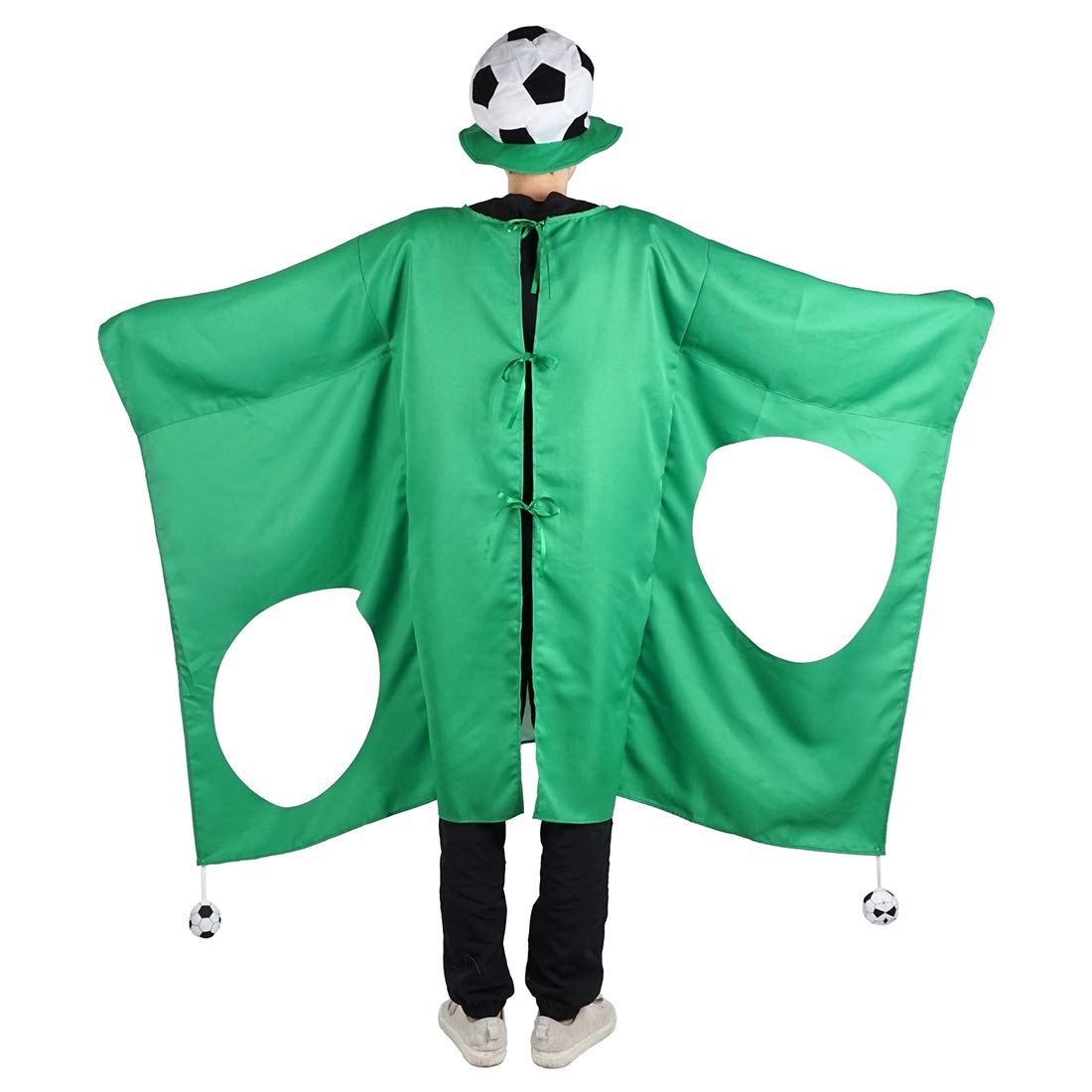 CoolChange Torwand Kostüm mit Fußball Hut | Lustiges Party Verkleidung | Torwandschießen Umhang