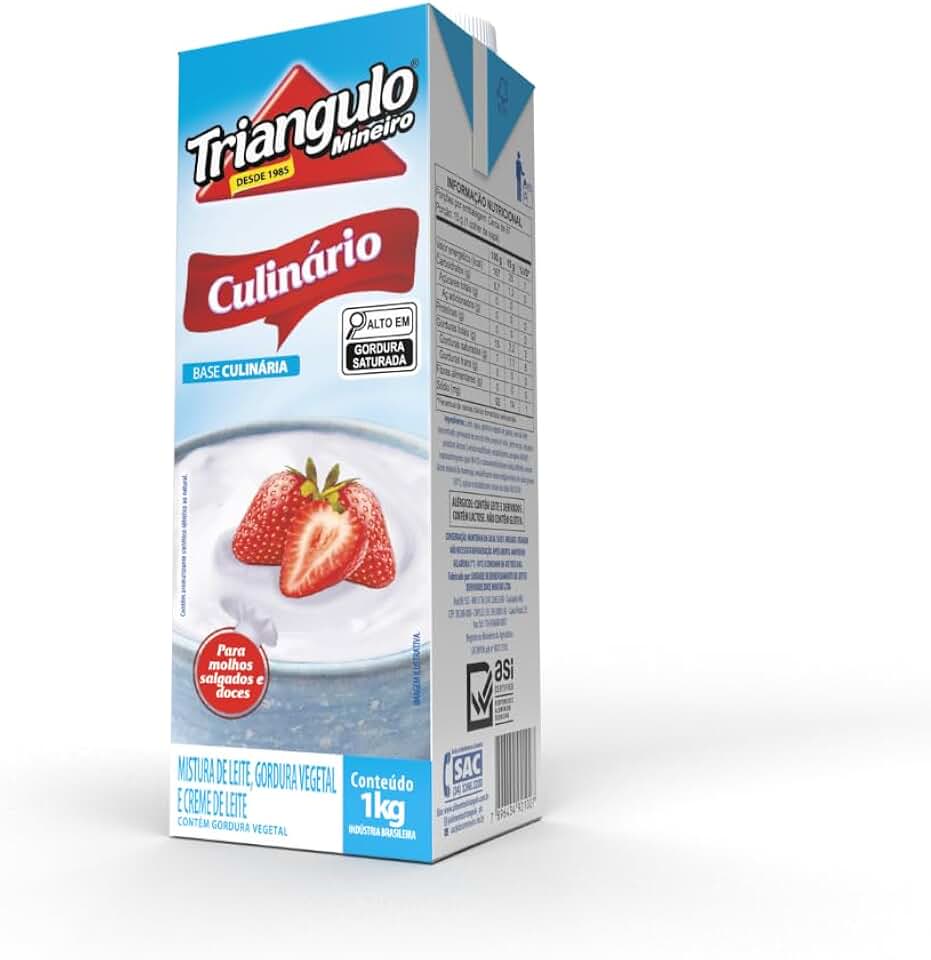 Base Culinária com 1kg - Mistura de Leite, Gordura Vegetal e Creme de Leite, Triângulo