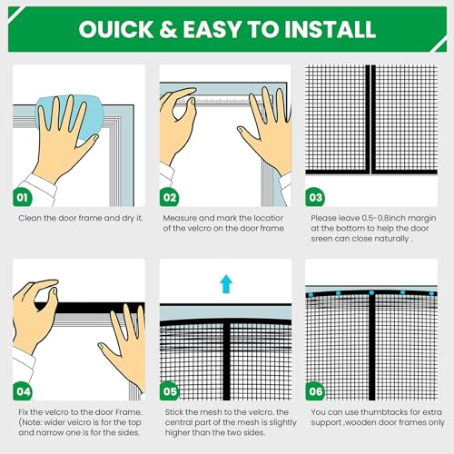 ZERNBER 16x7FT Garage Door Screen - Durable PET 2300g/5.1lb Heavy Screen Door for 2 Car Garage with 6 Roll Up Straps - Ideal for Patio, Outdoor, Gym, Crafts, Sun House