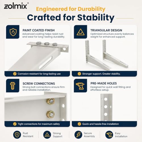 Image of ZOLMIX Ac Stand | Heavy Duty, Rust Proof, Supports Up to 220kg | Pack of 2