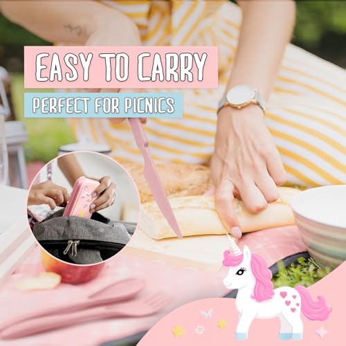 Teivio Plastic Wheat Straw Portable Travel Utensils Set For Kids thumb #4