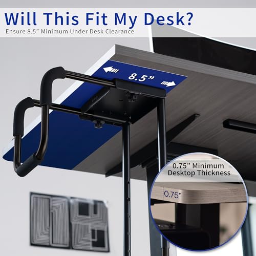 Image of VIVO X-Large Heavy Duty Adjustable Under-Desk Mount, Home and Office Computer CPU Tower Stand with Secure Locking, Holds up to 66 lbs, Black, MOUNT-PC04B-L