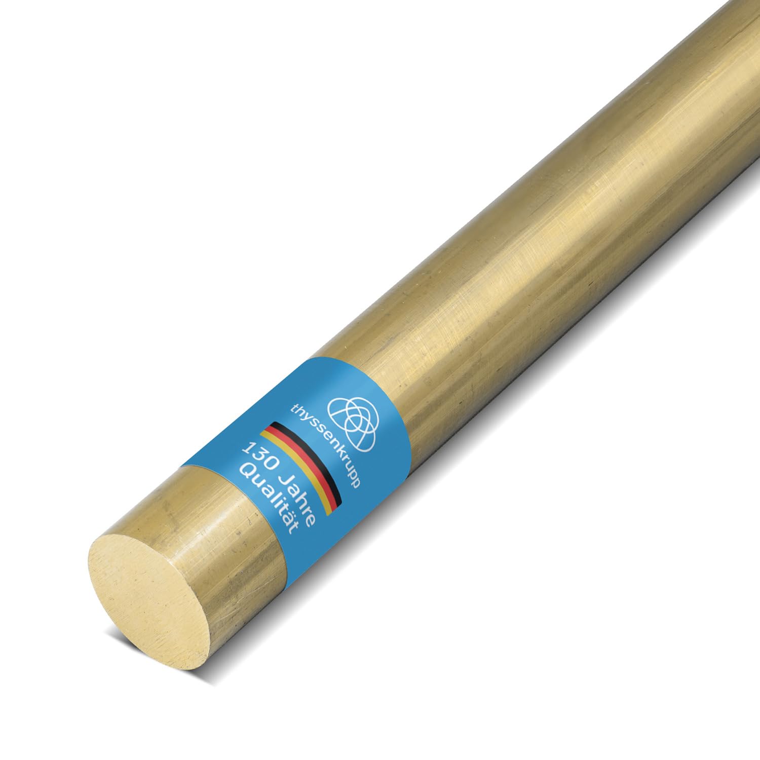 thyssenkrupp Messing Rundstab – Messingstange Messingstab Rundprofil Rundmaterial Vollmaterial – CW614N – Ø 10 mm, 1500 mm Länge