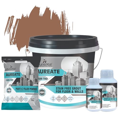 Image of Aureate Stain Free Tile Epoxy Grout for Floor & Wall with Waterproofing Crack Filler (Brown, 1 Kg)