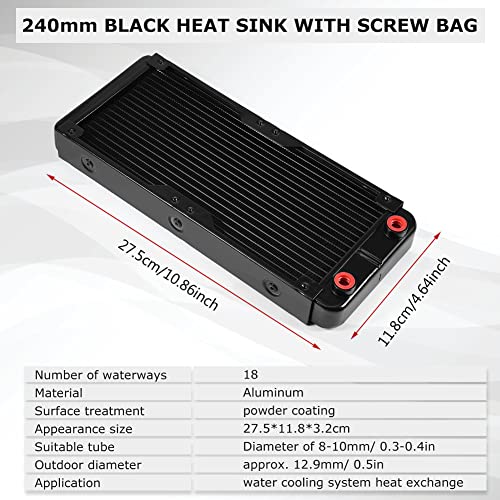 Bewinner Water Cooling Kit For Pc 240Mm Heat Sink Cpu Water Block Led Fan Computer Cooling Kit Water Chiller Water Cooling Systems #TOP2