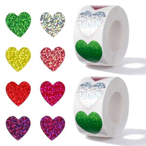 1000Pcs Heart Stickers 1Inch Valentines Day Self...