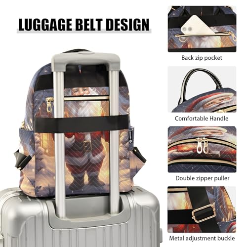 Image of ALAZA Lovely Santa Claus Snowman Snow Christmas Women Backpack Purse Ladies Fashion Shoulder Bag Daypack Travel Bag 7.5L