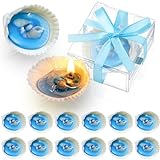 MTLEE 12 Sets Seashell Candle Ocean Beach Candles Favors for Guest Beach Wedding Seashell Candle Favors Shell Candle for Summer Wedding Beach Room Decor