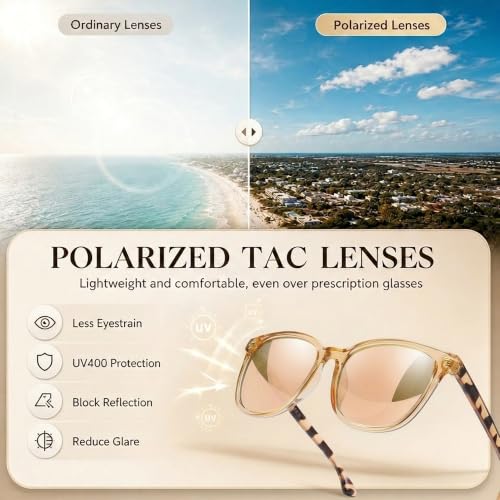 Image of Myiaur Polarized Sunglasses for Women with UV400 Protection Mirrored Lens