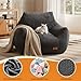 Vellorise Big Bean Bag Chair for Adults, Ultra Soft Living Room Bean Bag with Armrests, Stuffed BeanBag Chair for Napping, Gaming, Vacuum-Compressed for Easy Gifting, 48 Hours to Fluffs Up, Dark Gray