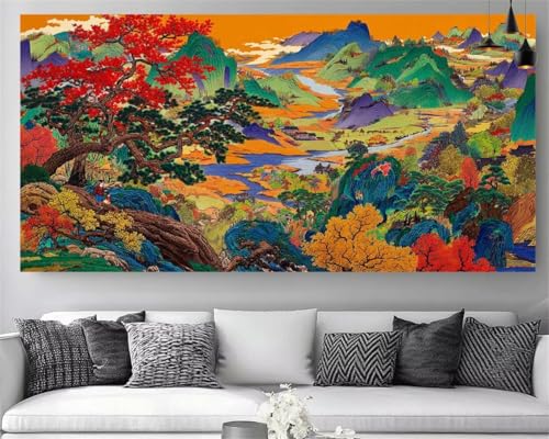 Point de Croix Canvas Anti-Stress Grand Format 70x140cm Paysage Diamant 5D