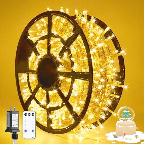 JMEXSUSS 168FT 600 LED Christmas Lights Outdoor Waterproof 8 Modes Indoor Christmas String Lights Warm White Christmas Tree Lights Plug in for Room Bedroom Wedding Party Holiday Decorations. JMEXSUSS 168FT 600 LED Christmas Lights Outdoor Waterproof 8 Modes Indoor Christmas String Lights Warm White Christmas Tree Lights Plug in for Room Bedroom Wedding Party Holiday Decorations.