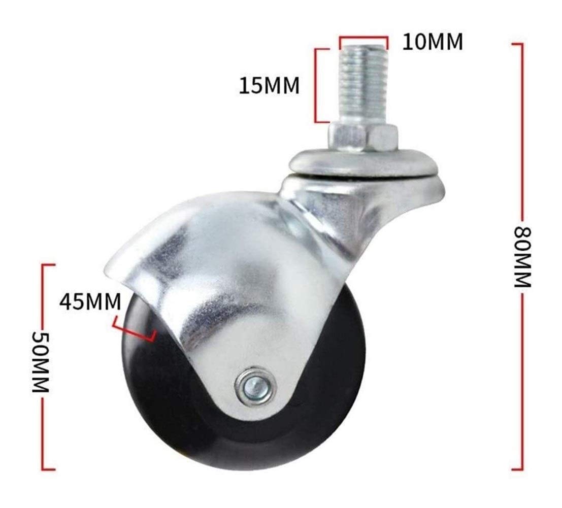 Ruedas giratorias de bola Ruedas giratorias Ruedas Ruedas for muebles Ruedas universales de goma Rodillo de bola Rosca M10 y pasador M11 2 pulgadas 50 mm Adecuado for silla de oficina con rued