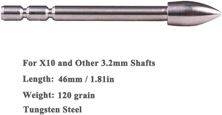 BICASTER 12pcs - X10 Arrow Broadheads 120gr Tungsten Steel Made for 3.2mm ID Shaft