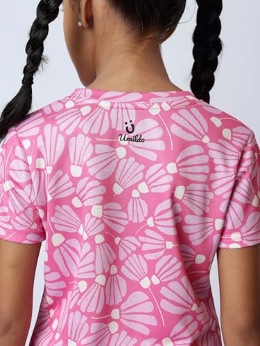 Image of Girl's Active Sports Wear Solid Short Sleeve Running Workout Tshirts Athletic Tops Lightweight Quick Dry Training Yoga Round Neck Tshirt (4 to 14 YRS)