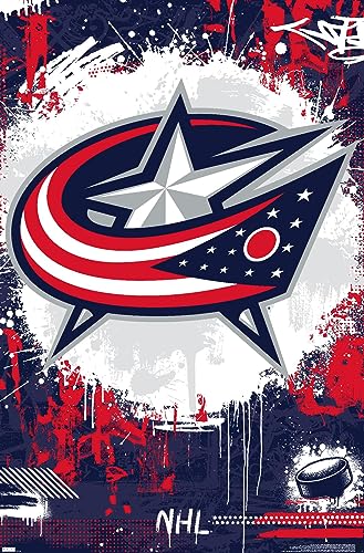 Trends International NHL Columbus Blue Jackets - Maximalist Logo 23 Wall Poster, 34L x 22.4W, Unframed Version