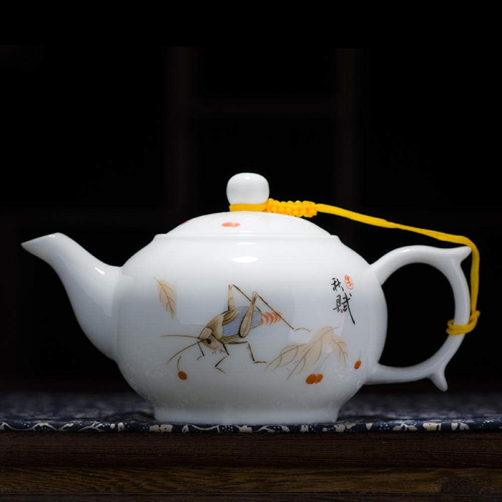 Teapot Teapot Tea Set Small Single Pot Small Capacity Jingdezhen Blue and White Porcelain -3 (5) (White)