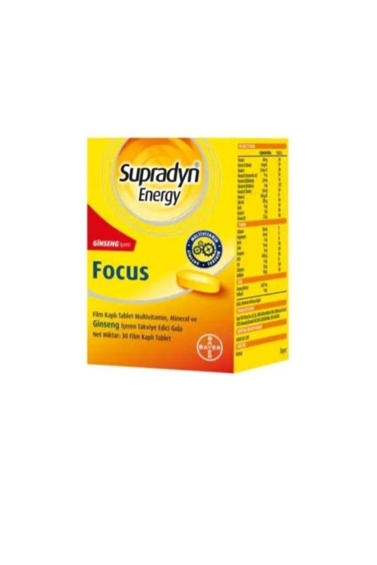 Supradyn Energy Focus Takviye Gıda, 30 Film Tablet, Vitamin ve Mineral