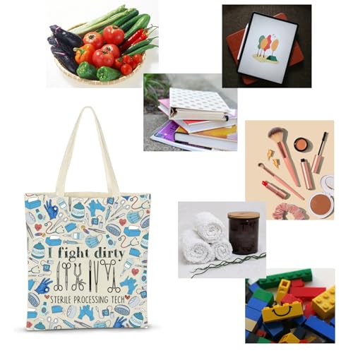 Bolso tipo tote para técnico quirúrgico ZJXHPO: 'I Fight Dirty', para procesamiento estéril, regalo de aprecio miniatura 7