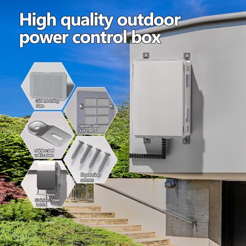 Image of Electrical Junction Box, Ventilated Design, Cable Grommets, Indoor /Outdoor Use with Mounting Panel & Hinged Cover. Waterproof IP 65. (Grey Cover, 17.7 inchx13.7 inchx7.9 inch)