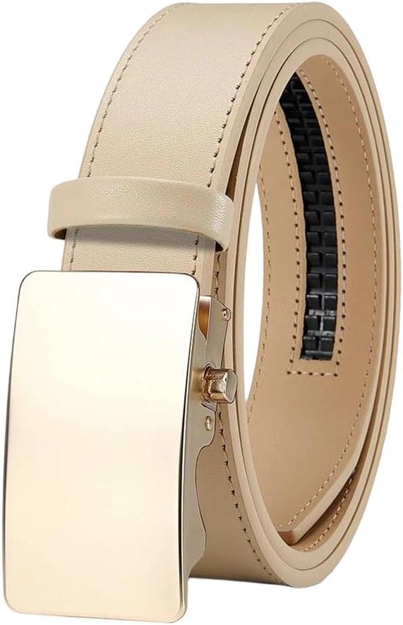 Men's Automatic Ratchet Belt With Genuine Leather Strap Top Casual Business Jeans Pants