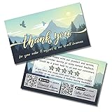 Amazon Thank You for Purchase Cards with Feedback Request & QR Code Link - 2' x 3.5' - Business Card Size - Small Business - Online Store Retailer - Package Inserts (500 Cards, Outdoors/Camping)