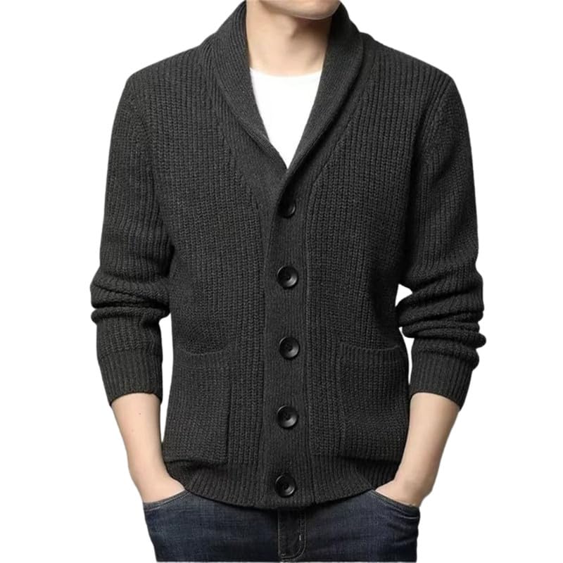 carl vinson Men's Wool Blend Turn-Down Collar Buttoned Cardigan Sweater for Autumn and Winter-picture-26