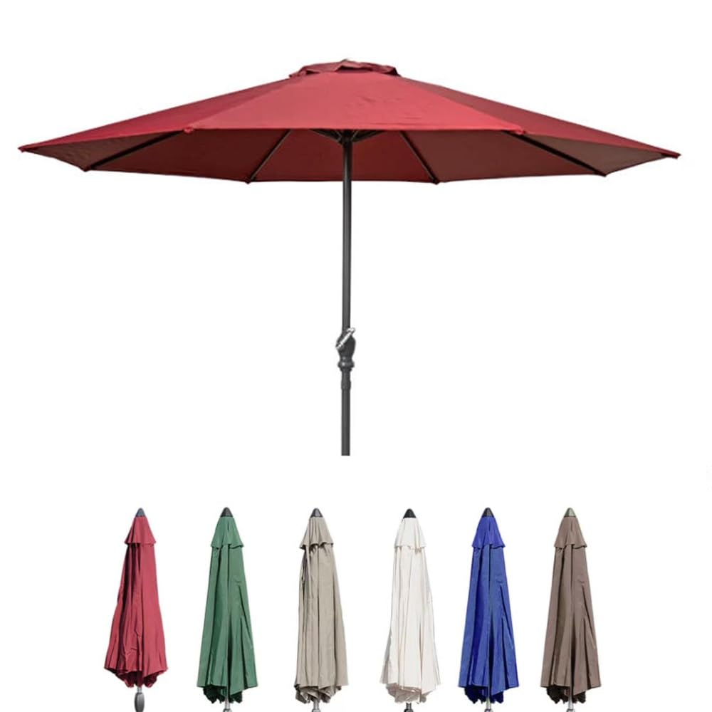 Ombrellone Da Balcone 300cm Ombrellone Da Mercato Leggero Parasole | Ombrellone Da Giardino Rotondo 8 Costole Ombrello Da Patio Impermeabile Protezione Solare