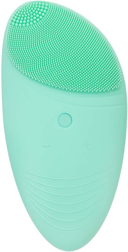 DIOLAN Silicone Facial Cleansing Brush and Scrubber, USB Rechargeable, Adjustable Speed Sonic Cleansing for Exfoliation and Massaging, Waterproof, Elegant Green