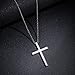 Carleen White Gold Plated High Polished Solid Sterling Silver Large Heavy Mens Cross Pendant Necklace Chain Gifts Jewelry For Men, With 24 Inch Strong Solid Silver Rolo Chain