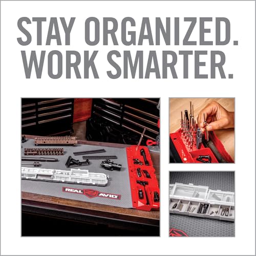 Real Avid XXL Work Mat 47.25” x 19.5” | Gun Cleaning Mat with Tool Organizer, Small Tool Tray Parts Tray & Screw Organizer Small Plastic Box, Neoprene Workbench Mat, Rifle Cleaning Mat, Hobby Mat - Image 8