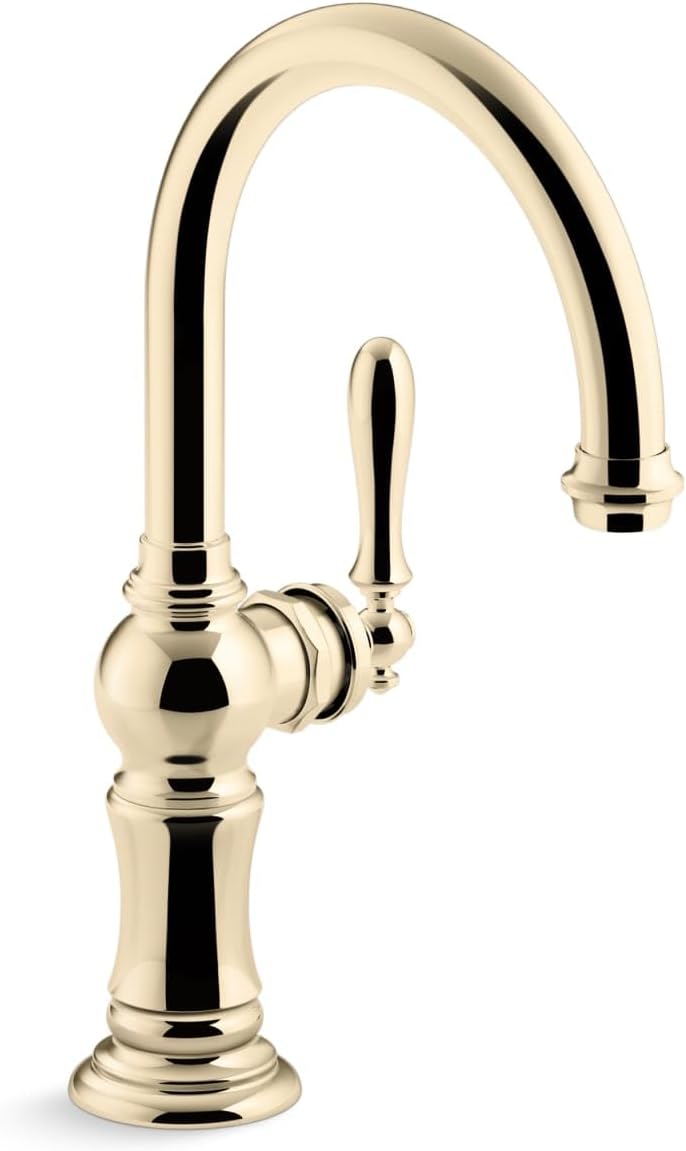 KOHLER Artifacts single-handle bar sink faucet with 13-1/16" swing spout, Arc spout design