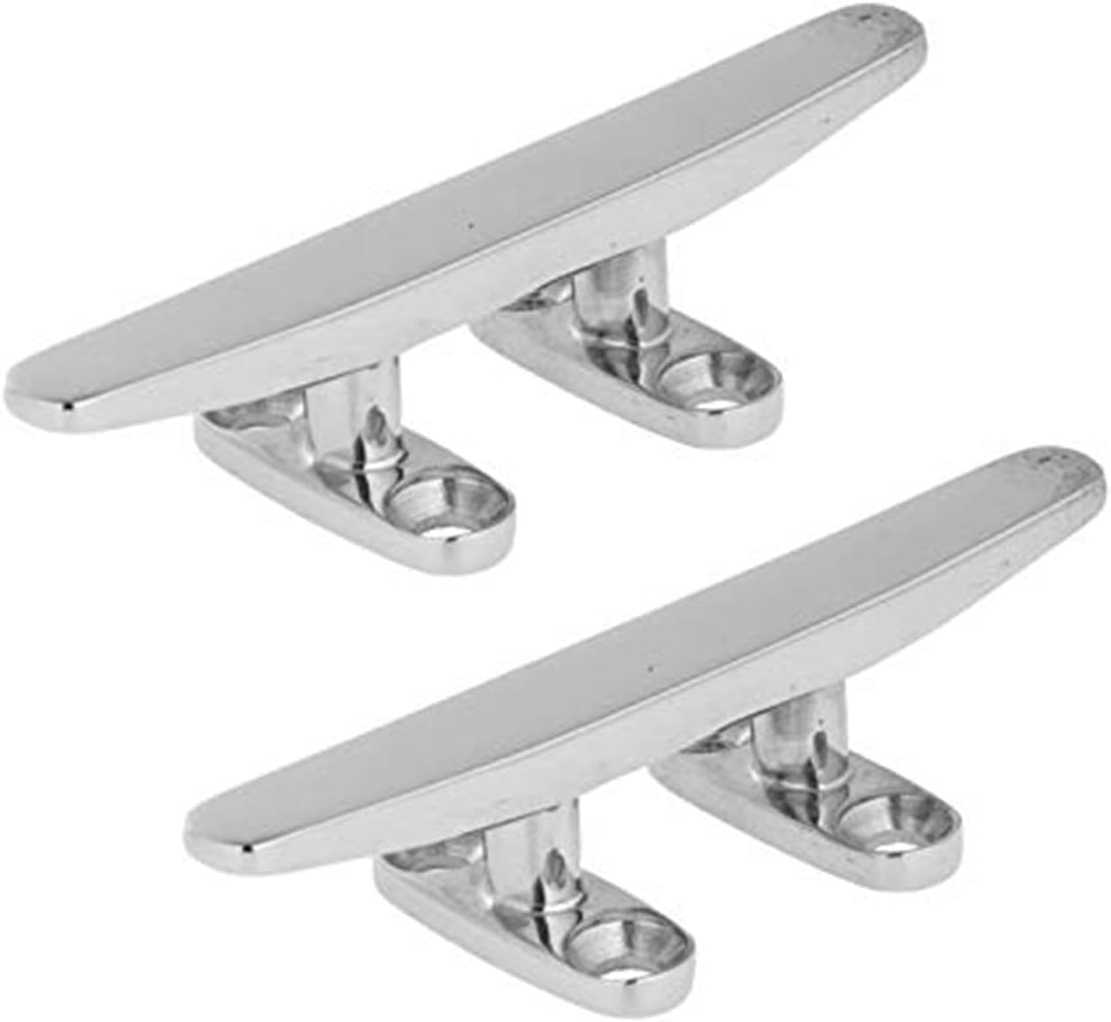 2PCS Boat Cleat Open Base Boat Cleat,4 Inch Dock Cleat Mooring Rope Cleat Stainless Steel Yacht Kayak Accessories, silver