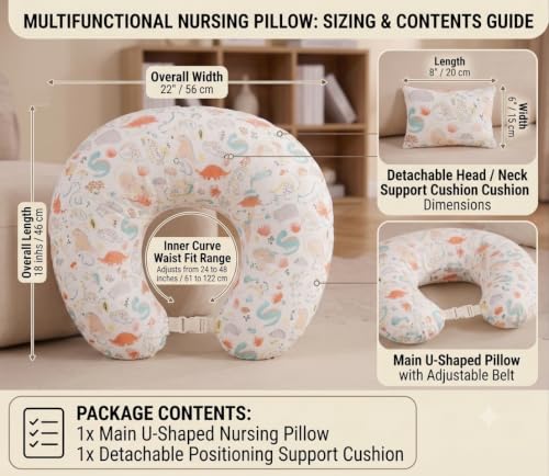 Image of Proliva Feeding Pillow for New Born Baby with Detachable Cover Breast Feeding & Maternity Nursing Pillow for Breastfeeding Support for Baby Feeding Pillow for Mom
