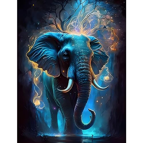 MOGTAA Elefant Diamond Painting Erwachsene, 5D Tiere Diamant Painting Bilder für Erwachsene Anfänger, DIY Diamond Art Landschaft Diamant Malerei Bilder für Home Dekor 30x40cm