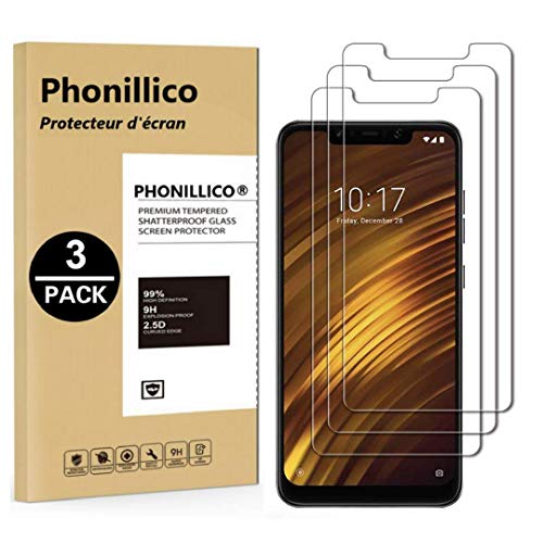 PHONILLICO [Pack de 3] Verre Trempe pour XIAOMI POCOPHONE F1 - Film Protection Ecran Verre Trempe Ultra Resistant [Lot de 3] Vitre Ecran Protecteur Anti Rayure sans Bulle dAir Transparent