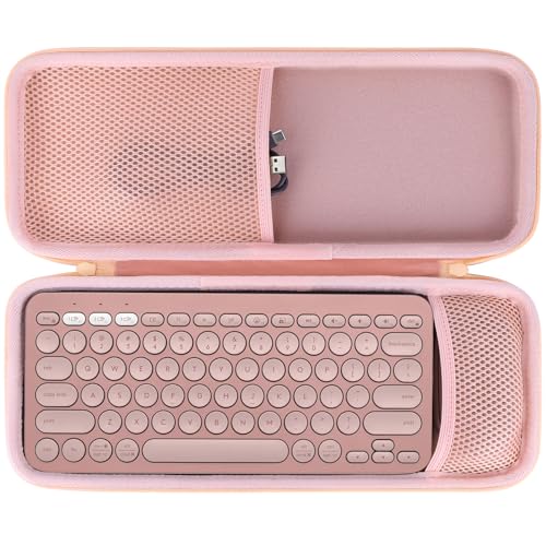 Peyyargo Twarde etui do przechowywania kompatybilne z klawiaturą Logitech Pebble 2 Combo K380s/K380 + mysz M350/M350s (różowe)