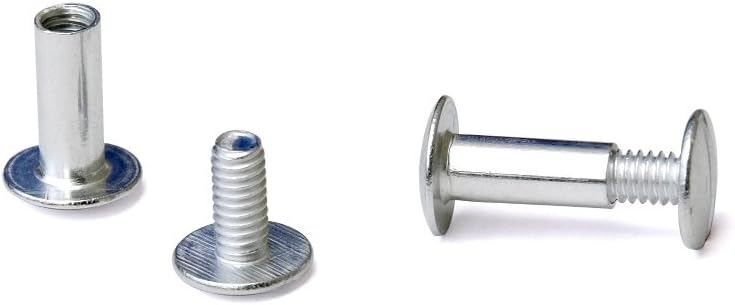 Aluminum Chicago Screw and Post Sets | 1/2 inch Post Length | 3/16 inch Post Diameter | Silver-Colored | 100 Screws and 100 Posts