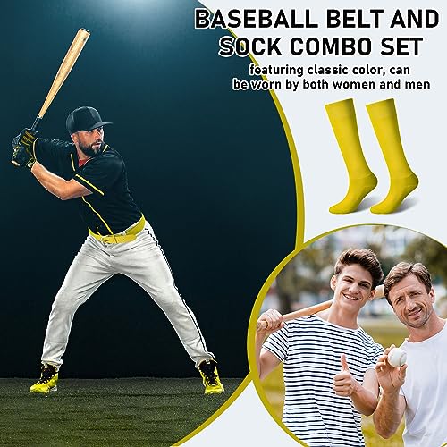 Image of Zhanmai Baseball Belt and Socks Combo, Adjustable Elastic Belt and Softball Socks, Multiple Sizes for Youth Boys Girls, Adult