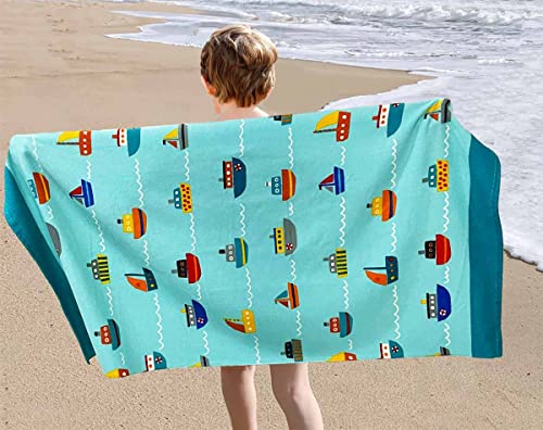 Pinkeonline Nautical Beach Towels For Kids Terry Blanket Throw Microfiber 27.5X55 Inches For Bath Swimming Camping And Sport, Voyage. #TOP5