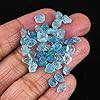 CRYSTALIS Wholesale Bulk 50pcs Santa Maria Aquamarine Gemstone Crystal, Raw Stones, Natural Loose Rough, Jewelry Making Supply, Chakra Healing, DIY, Crafts, Gem Collection (4-6mm size), AAA+ #3
